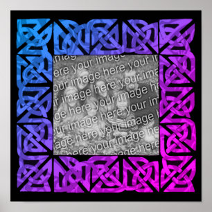 Colourful Celtic Knots Frame Add Your Photo  Poster