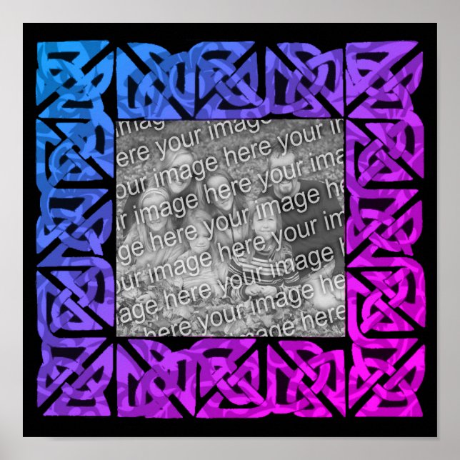 Colourful Celtic Knots Frame Create Your Own Photo Poster (Front)