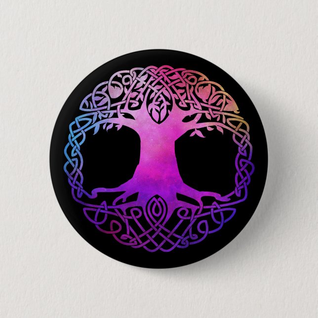 Colourful Celtic Tree of Life 6 Cm Round Badge (Front)