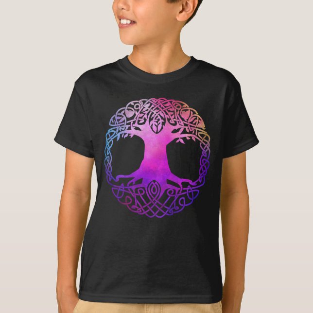 Colourful Celtic Tree of Life T-Shirt (Front)