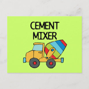 Colourful Cement Mixer Postcard