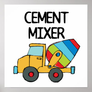 Colourful Cement Mixer Poster