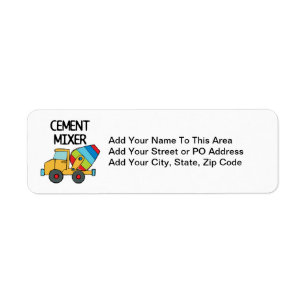 Colourful Cement Mixer Return Address Label