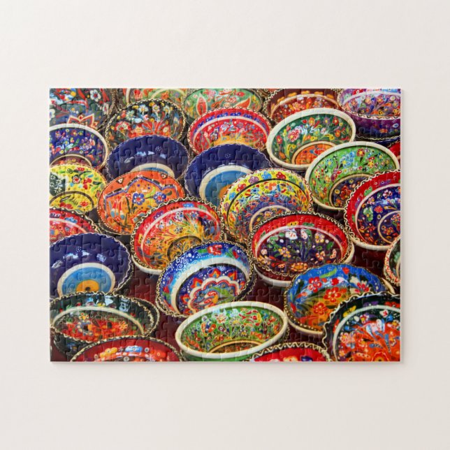 Colourful Ceramic Bowls Decorative Pottery Jigsaw Puzzle (Horizontal)