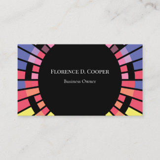 Colourful Cercle Stripes Minimalist Cool Business Card