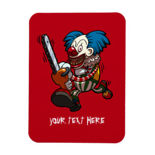Colourful Chainsaw Clown Halloween Horror Cartoon Magnet