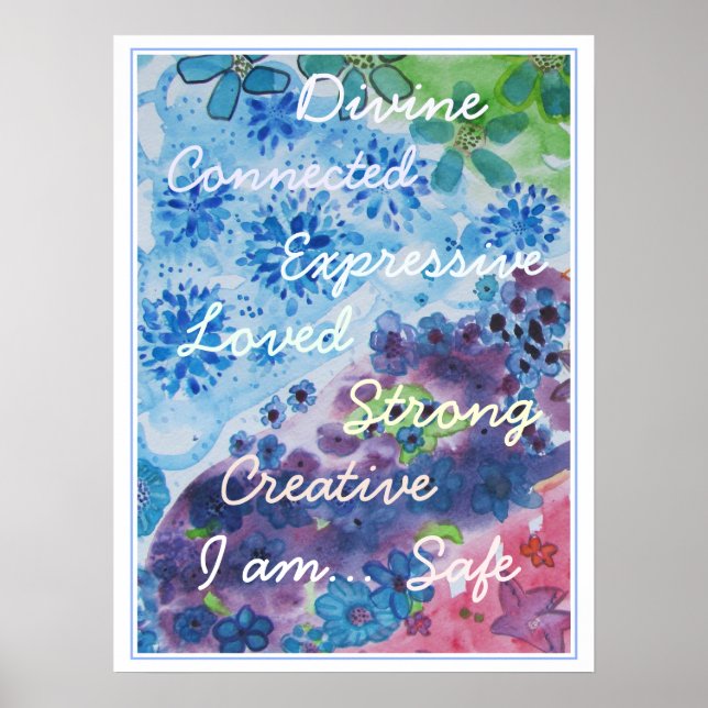 Colourful Chakra Affirmations Poster (Front)