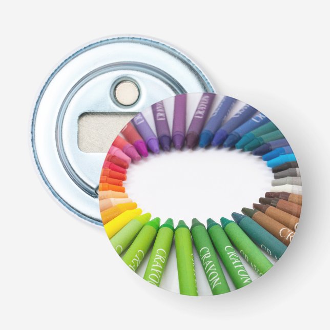 Colourful chalk crayons bottle opener (Front)