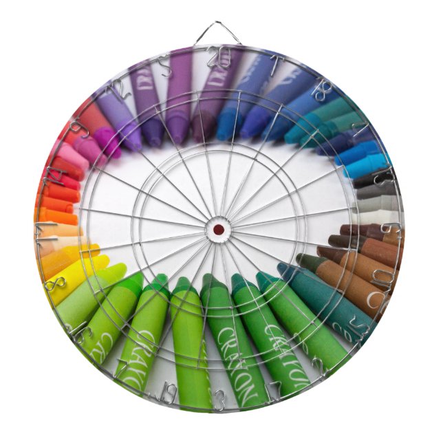 Colourful chalk crayons dartboard (Front)