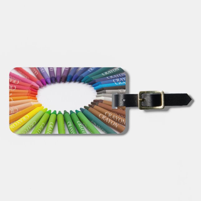 Colourful chalk crayons luggage tag (Front Horizontal)
