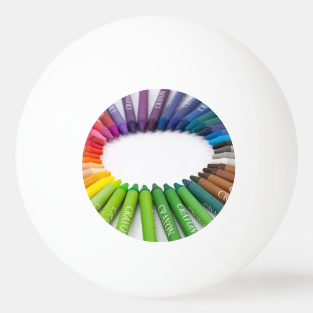 Colourful chalk crayons ping pong ball (Front)