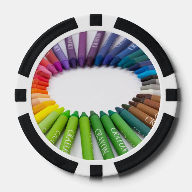 Colourful chalk crayons poker chips (Front)