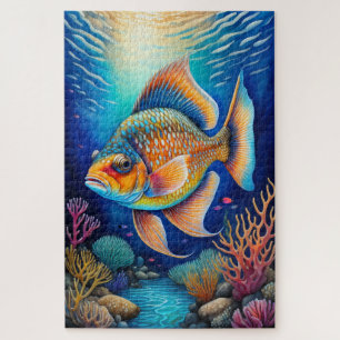Colourful Chalk Drawing Fish Jigsaw Puzzle