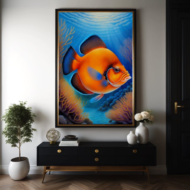 Colourful Chalk Drawing Fish Poster (Creator Uploaded)