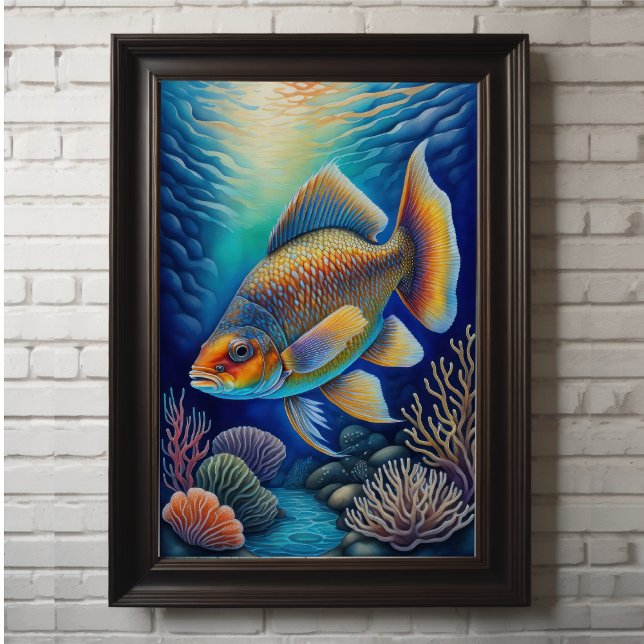 Colourful Chalk Drawing Fish Poster (Creator Uploaded)