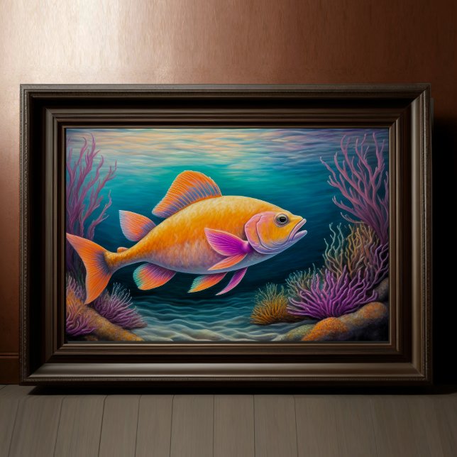 Colourful Chalk Drawing Fish Poster (Creator Uploaded)