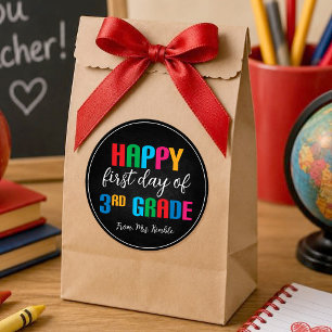 Colourful Chalkboard 3rd Grade School Sticker
