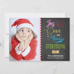 Colourful Chalkboard Holiday Photo Cards