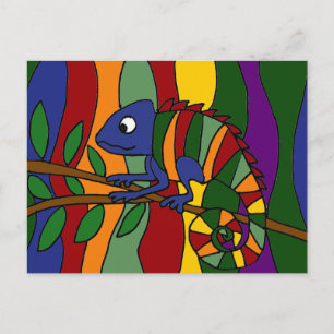 Colourful Chameleon Abstract Postcard