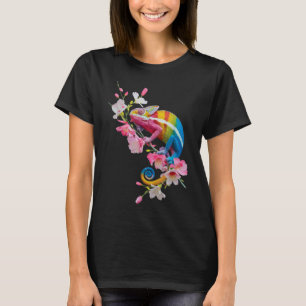 Colourful Chameleon Lizard Wildflower Reptiles T-Shirt