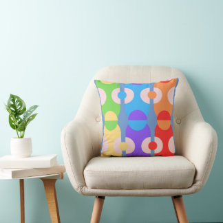 Colourful Chaos Geometric Gems Happy Christmas Hue Cushion