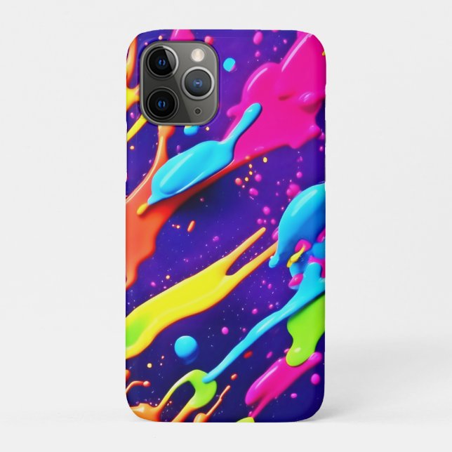 Colourful Chaos in Abstract Splatter Case-Mate iPhone Case (Back)