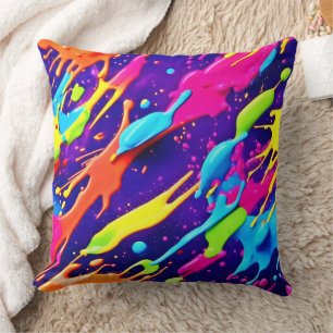 Colourful Chaos in Abstract Splatter Cushion