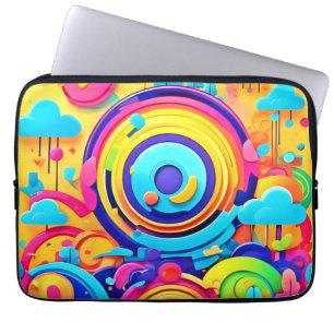 Colourful Chaos In Whimsical Wonderworld Laptop Sleeve