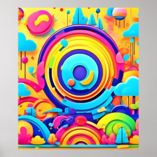 Colourful Chaos In Whimsical Wonderworld Poster