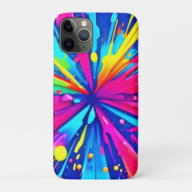 Colourful Chaos: Paint Splatter Abstract Art Case-Mate iPhone Case (Back)