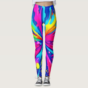 Colourful Chaos: Paint Splatter Abstract Art Leggings