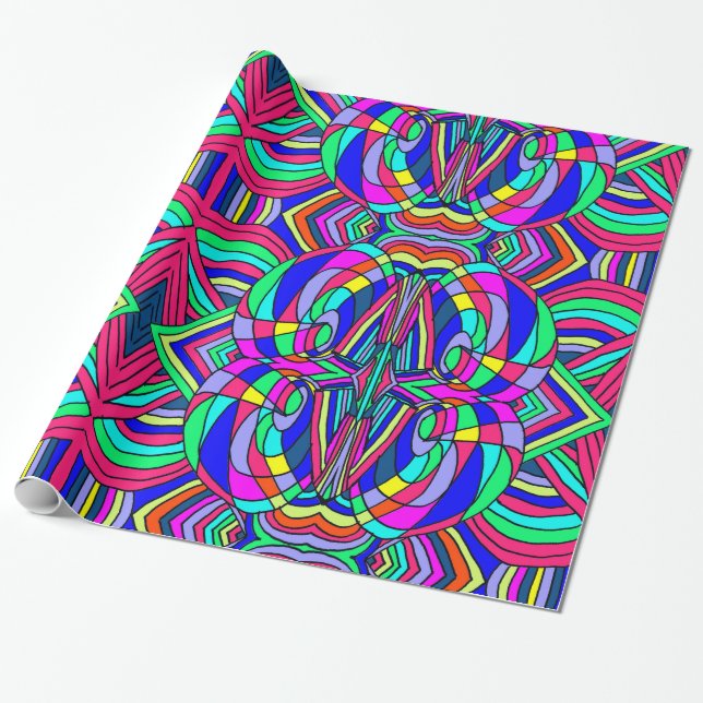 Colourful Chaos Wrapping Paper (Unrolled)
