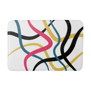 Colourful, chaotic, bold vibrant modern graphic ar bath mat