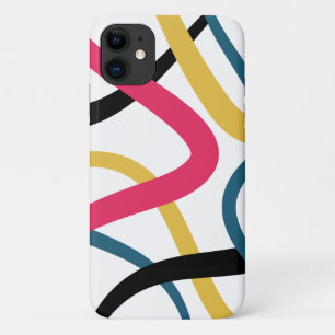 Colourful, chaotic, bold vibrant modern graphic ar iPhone 11 case