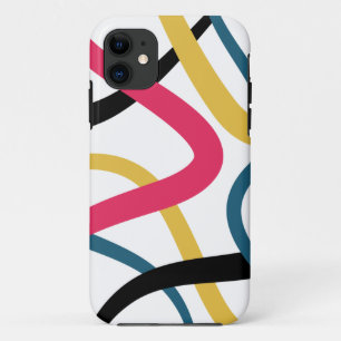 Colourful, chaotic, bold vibrant modern graphic ar iPhone 11 case
