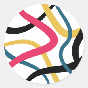 Colourful, chaotic, bold vibrant modern graphic ar classic round sticker