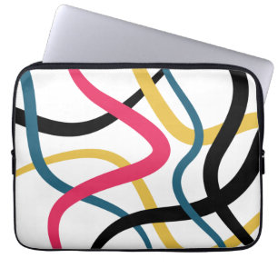Colourful, chaotic, bold vibrant modern graphic ar laptop sleeve