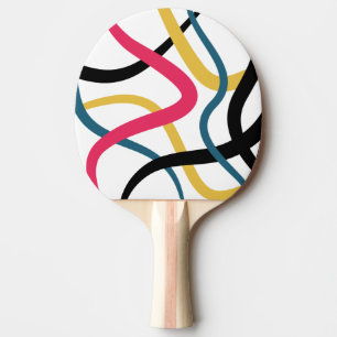Colourful, chaotic, bold vibrant modern graphic ar ping pong paddle