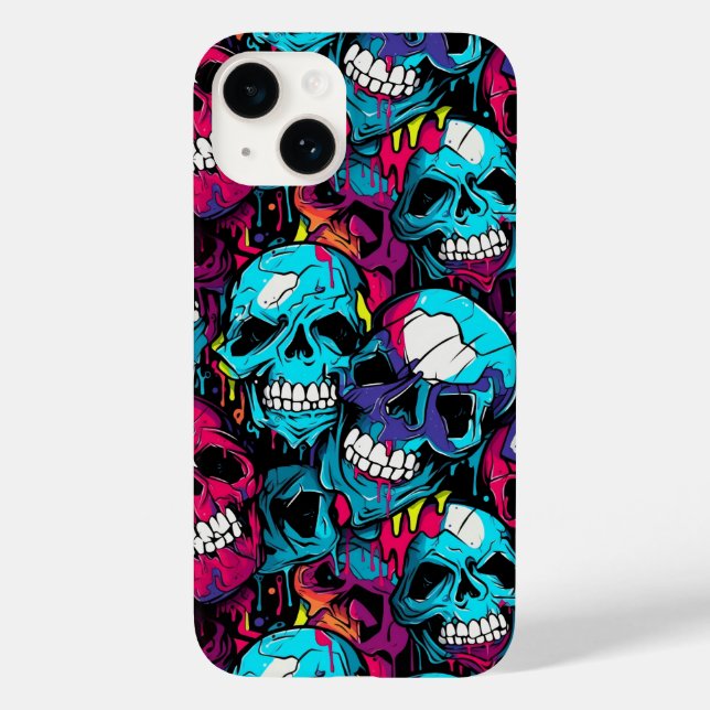 Colourful Chaotic Skull  Case-Mate iPhone Case (Back)