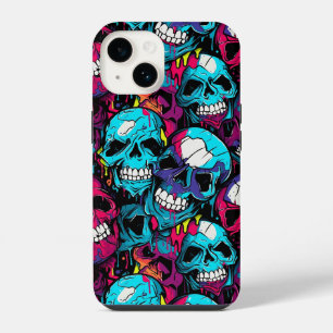 Colourful Chaotic Skull iPhone 14 Case
