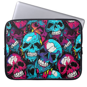 Colourful Chaotic Skull  Laptop Sleeve