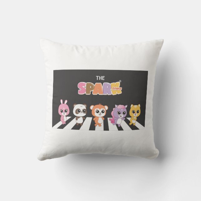 Colourful Characters Throw Pillow (Back)