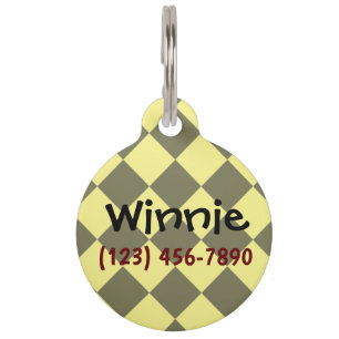 Colourful Checkers - Banana Nut Pet Tag