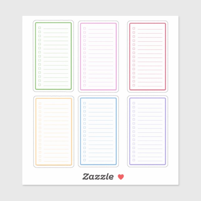 Colourful Checklist Planner (Sheet)