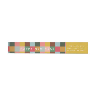 Colourful Checks  Wrap Around Label