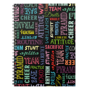 Colourful Cheer Terms On The Chalkboard Notebook