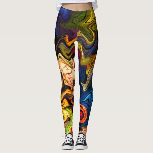 colourful, cheerful, colourful + pattern, textile leggings (Front)