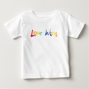 Colourful, cheerful, creative design of Love Wins Baby T-Shirt