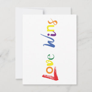 Colourful, cheerful, creative design of Love Wins Card