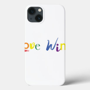 Colourful, cheerful, creative design of Love Wins iPhone 13 Case